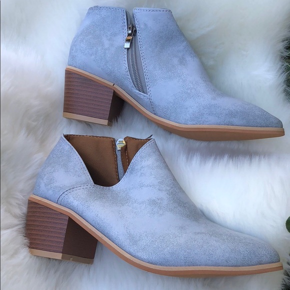 ✨RESTOCKED!! Gray Blue Leather Booties✨ - Picture 2 of 8